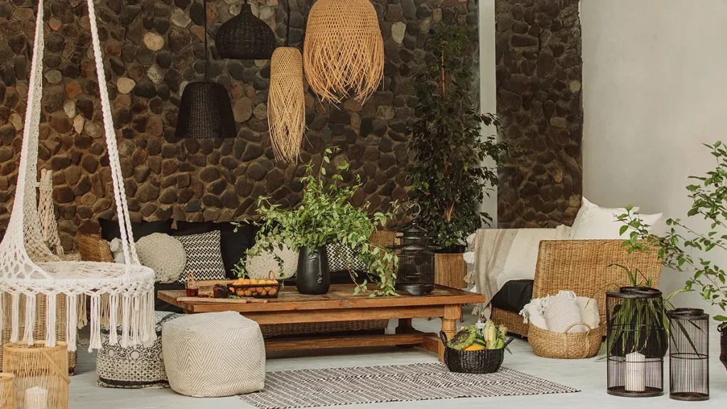 Rattan-and-lighting
