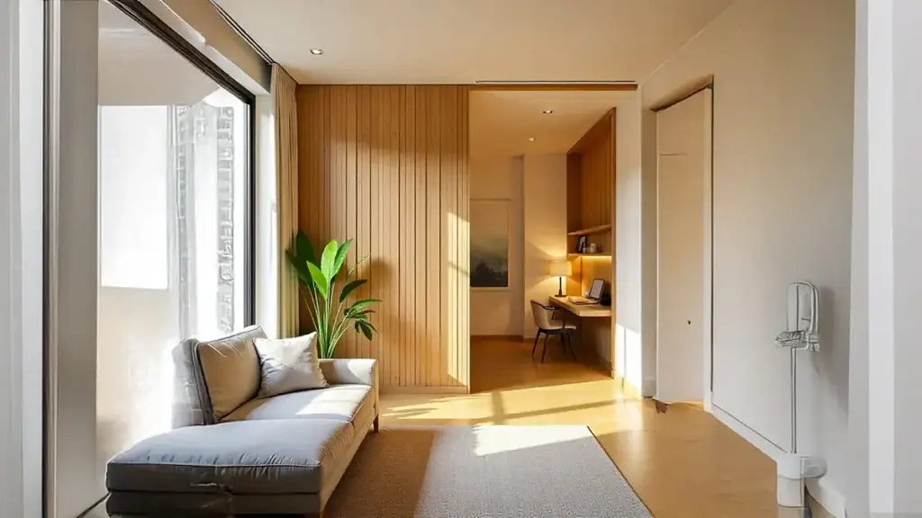 Living-Room-Unique-Partition-Design-Wooden-Slat-Wall