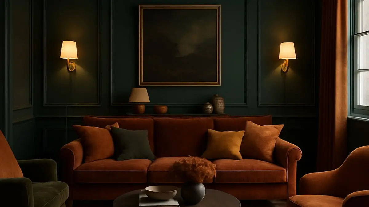 Dark-color-combination-in-living-room
