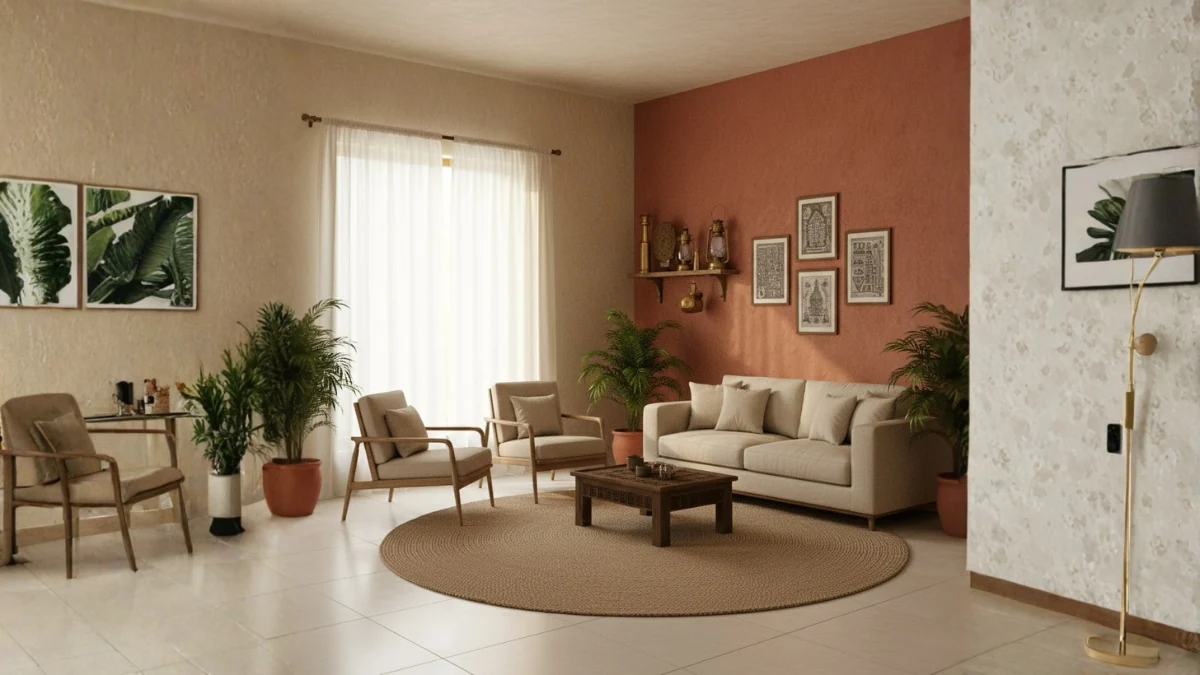 Living Room wall colour Combination