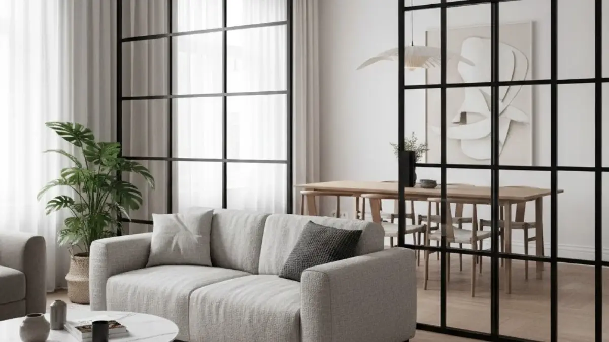 Meta style partition design for living room