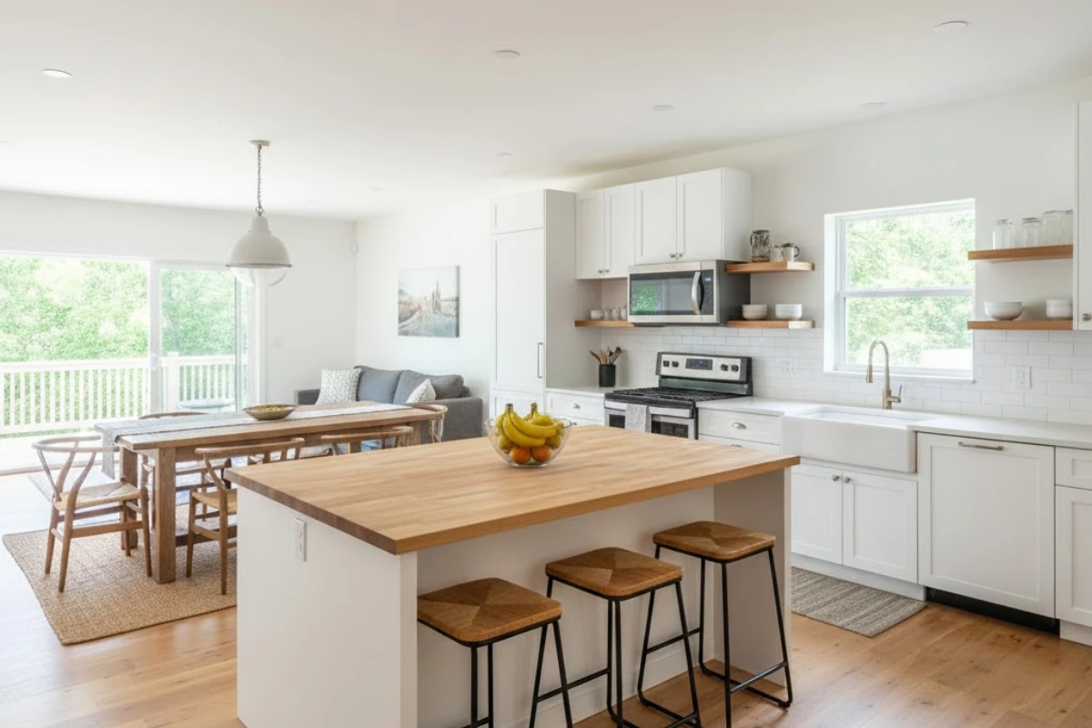 U-Shaped Layout open kitchen design