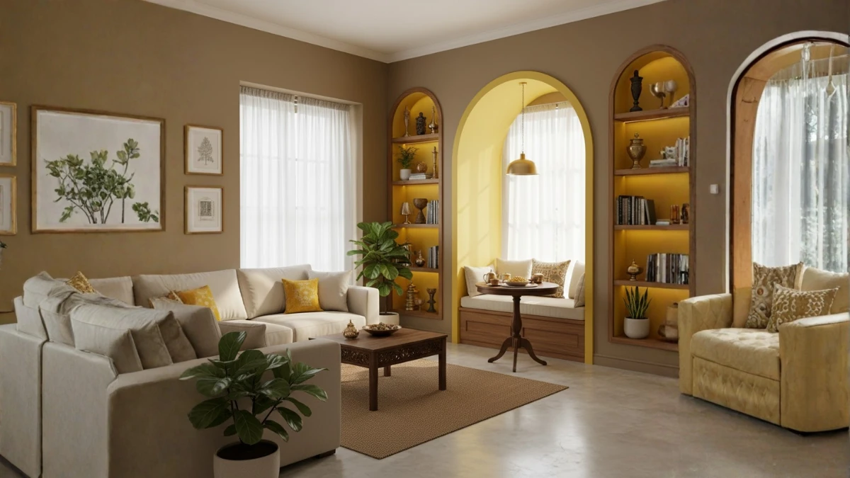 Yellow wall colour Combination