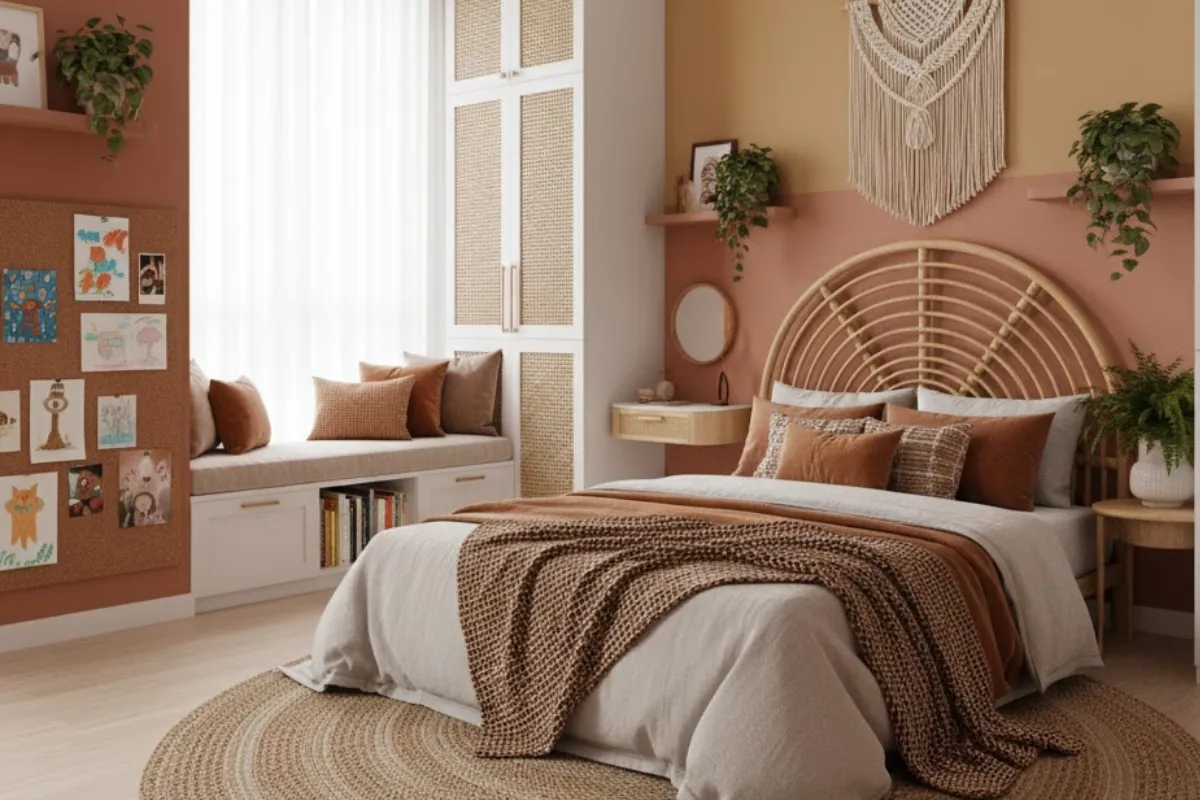 Child-room-design-with-study-area-and-creative-wall-decor