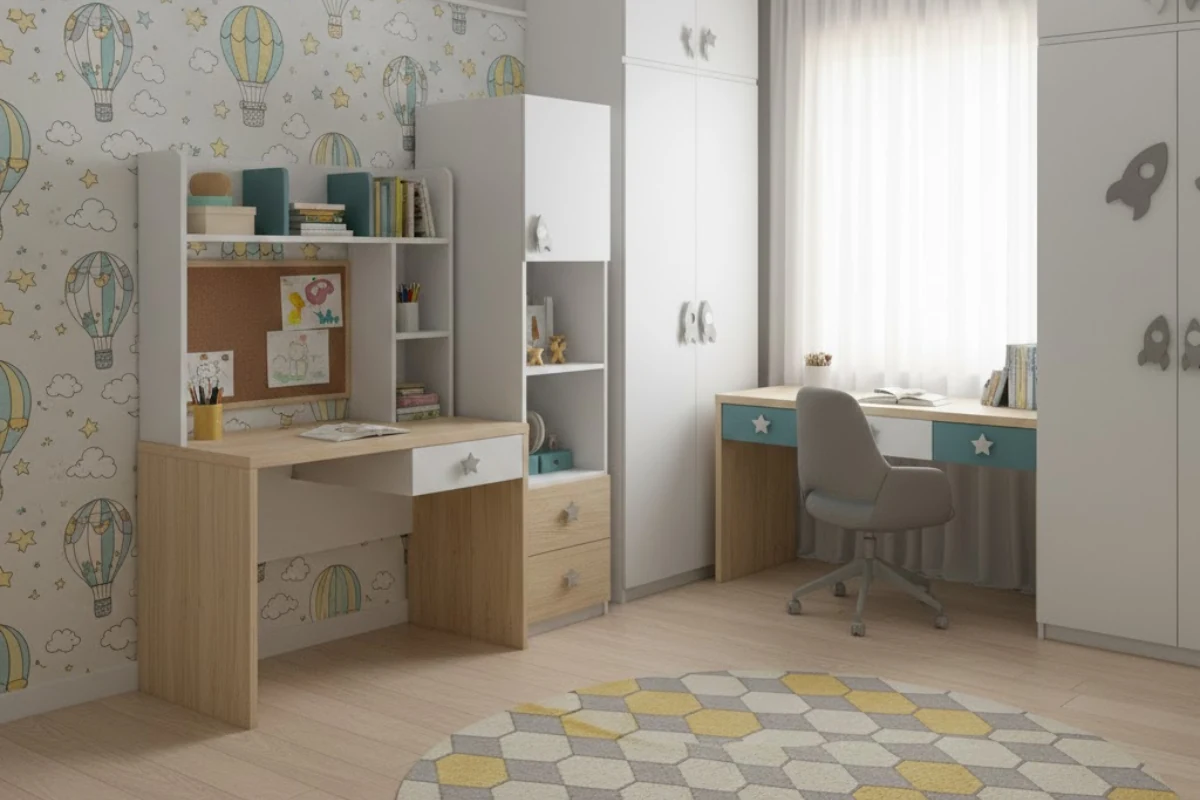Kids-room-interior-design-with-colorful-furniture-and-smart-storage