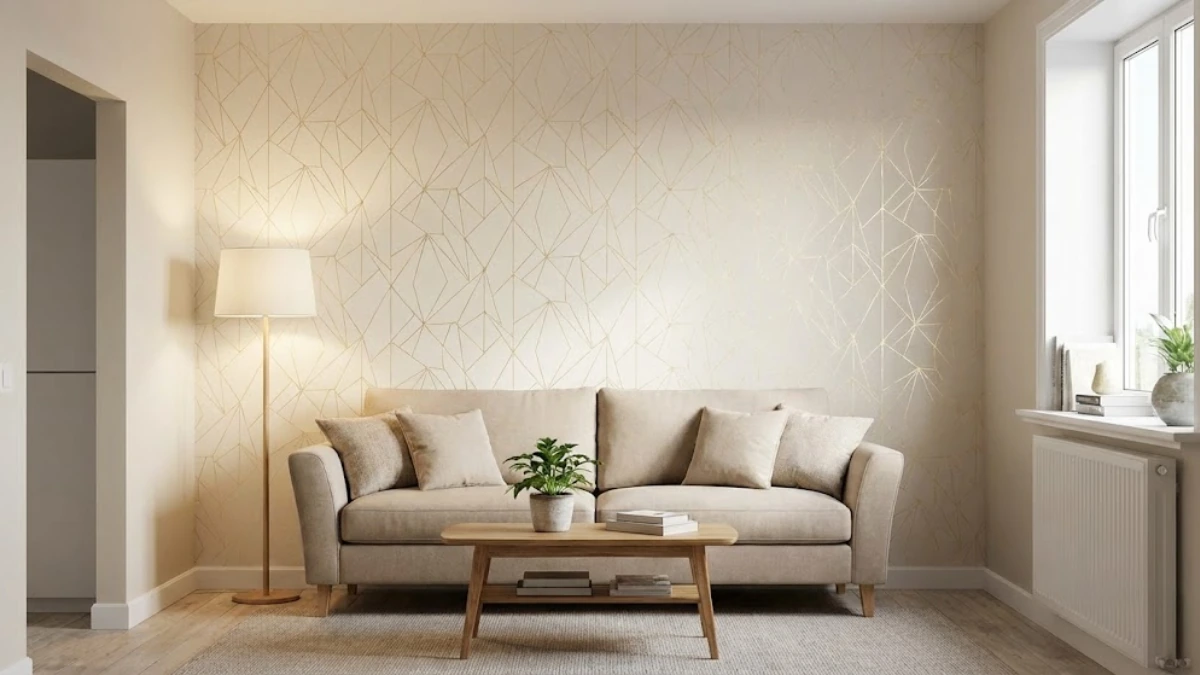Metalic finishes wallpaper for wall design