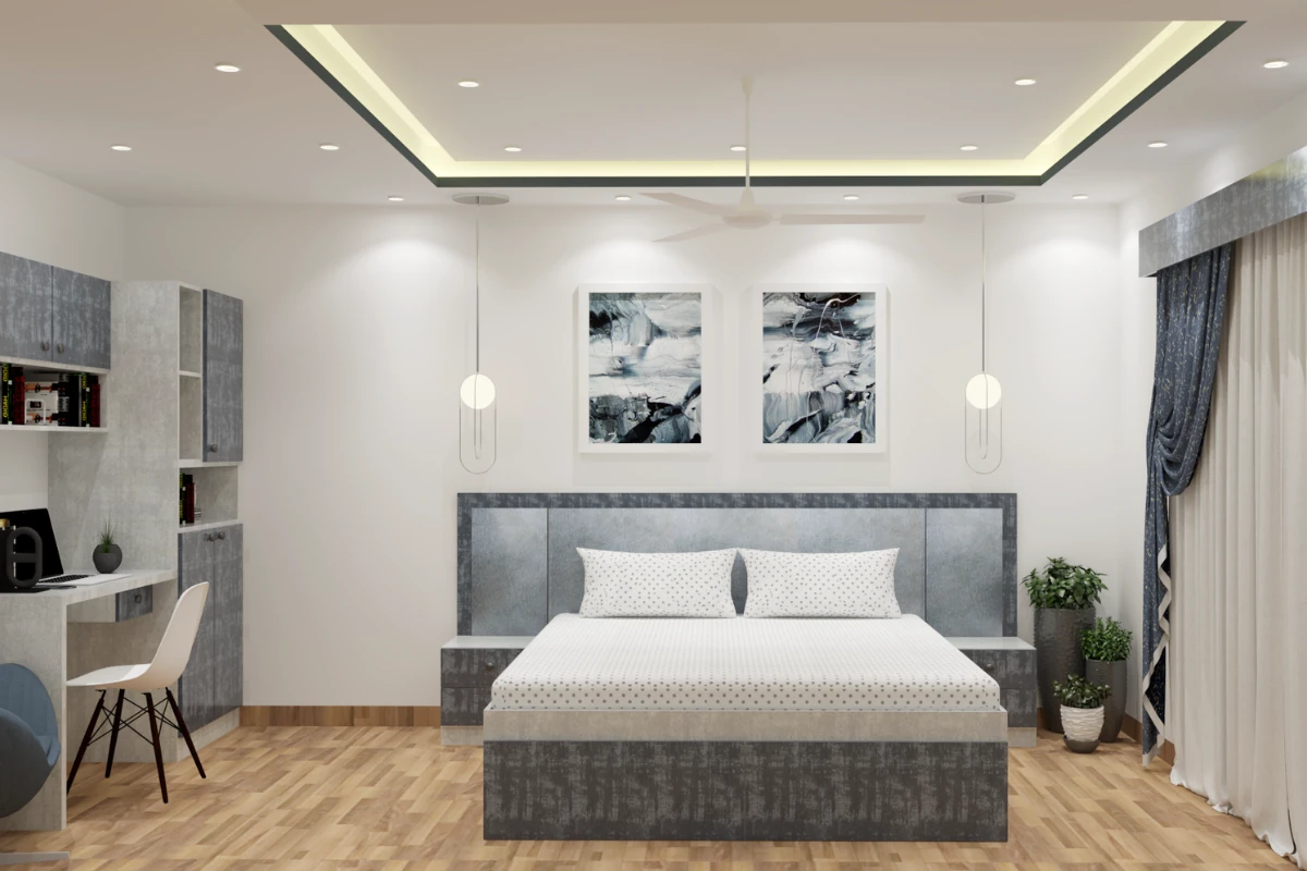 Cove LED Lighting Along the Ceiling Perimeter in bedroom