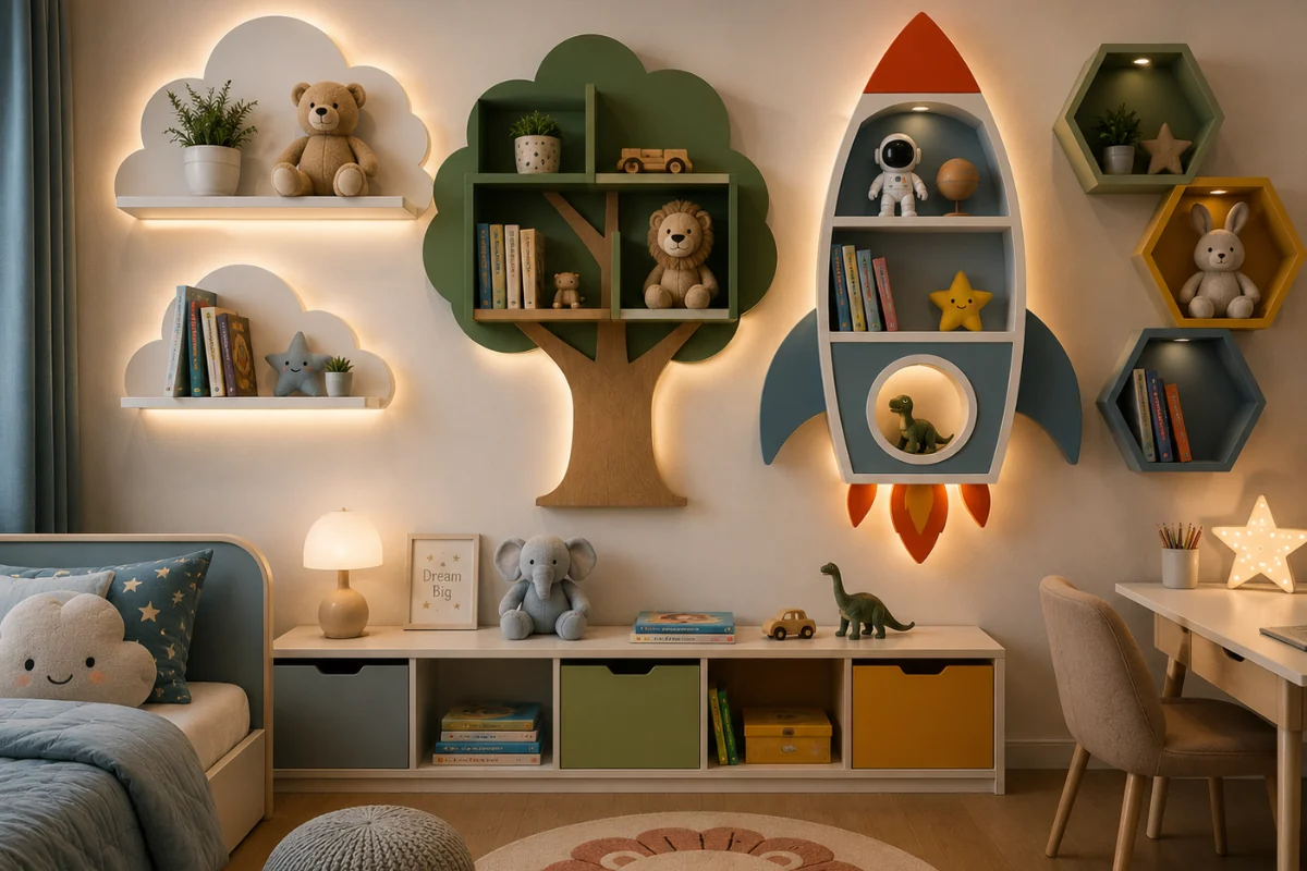 Kids Room Themed Wall Shelf design