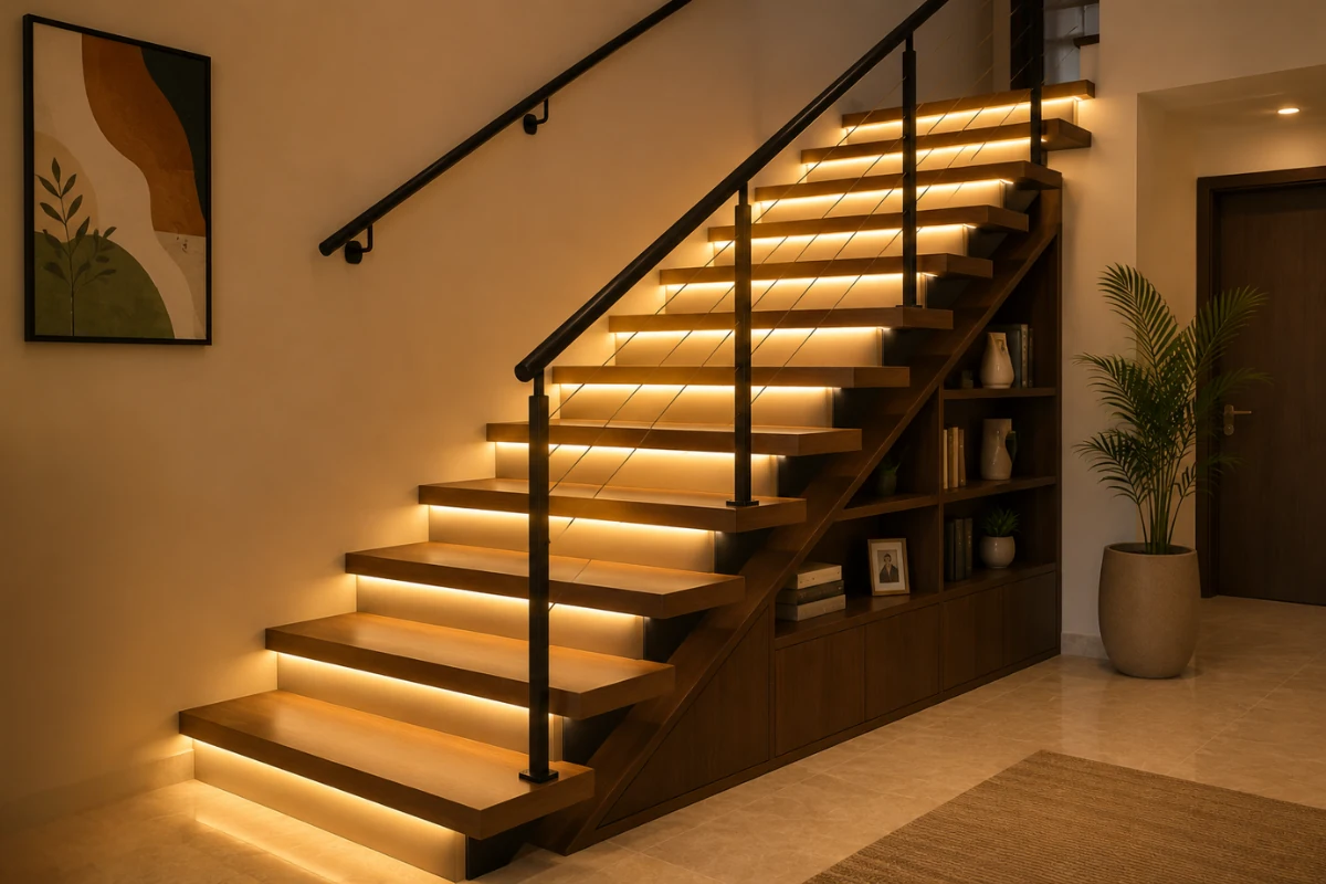 LED Strip Lighting for modern staircase designs