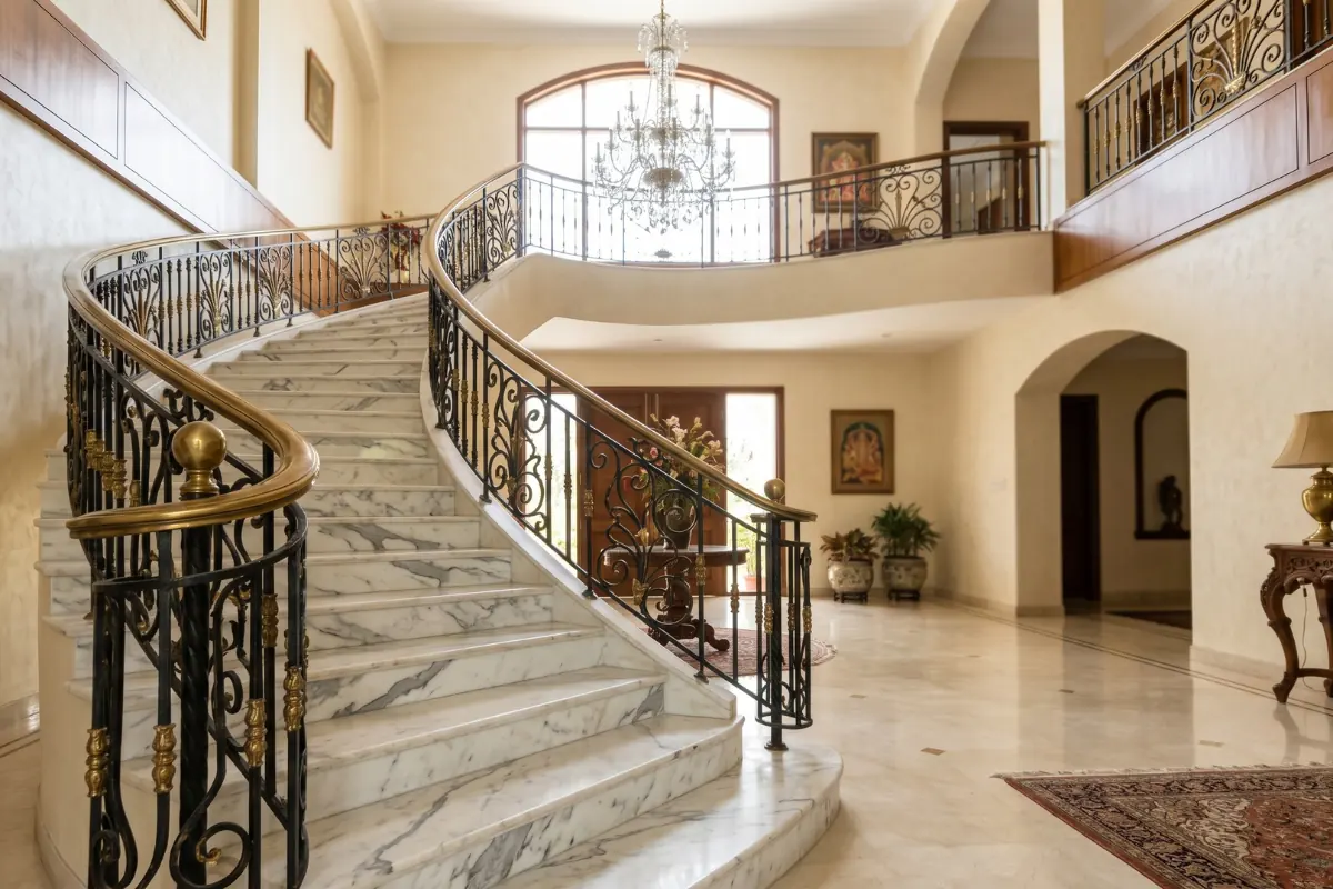 Marble Staircase designs for Villas