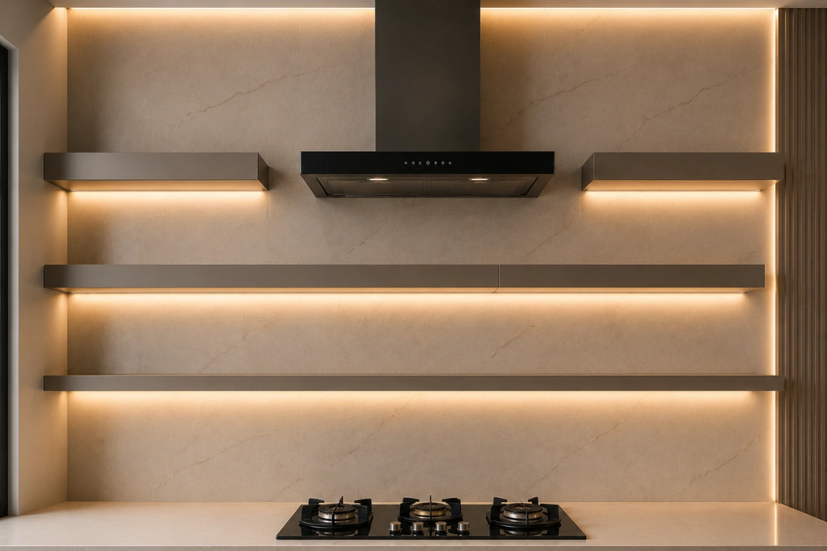 Open Kitchen Wall Rack designs