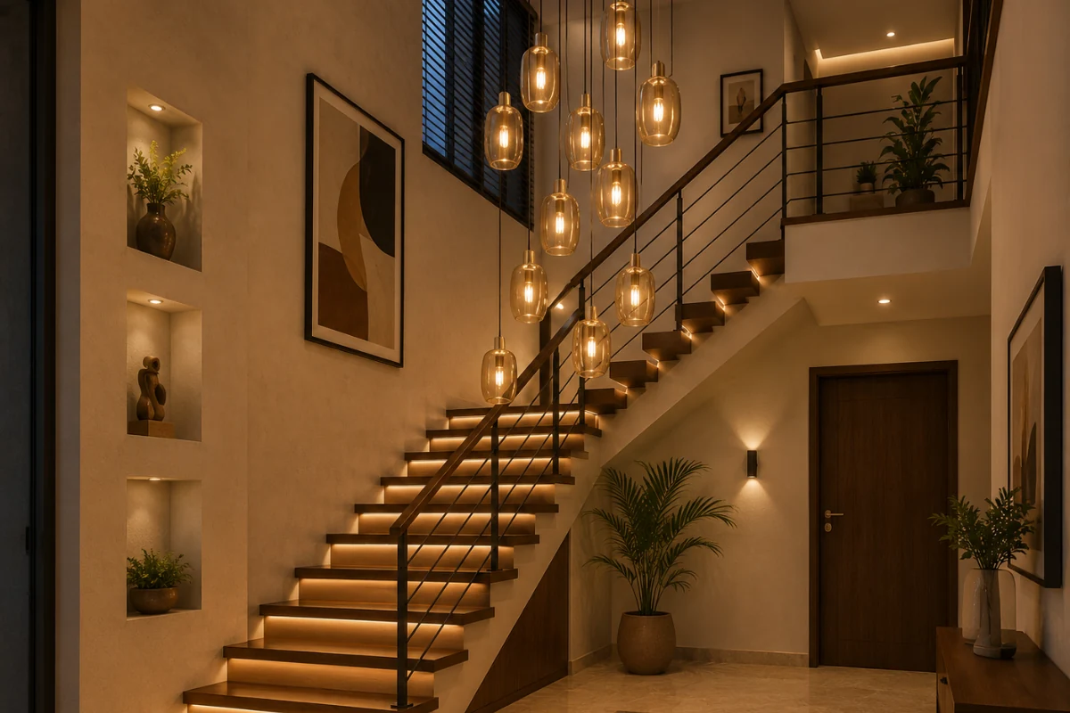 Pendant Lights in Stairwell for home