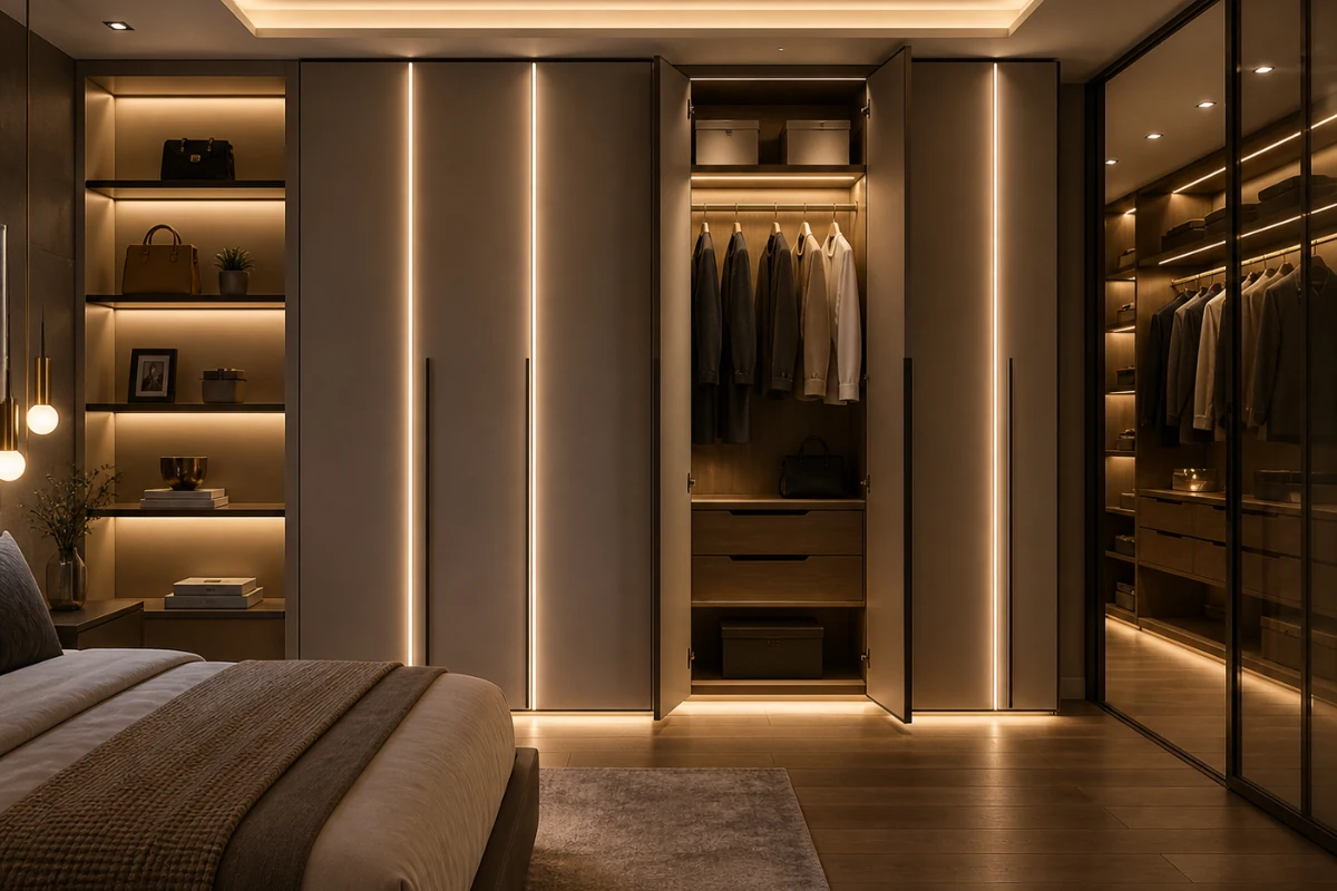 Wardrobe and Storage-Integrated LED Panels