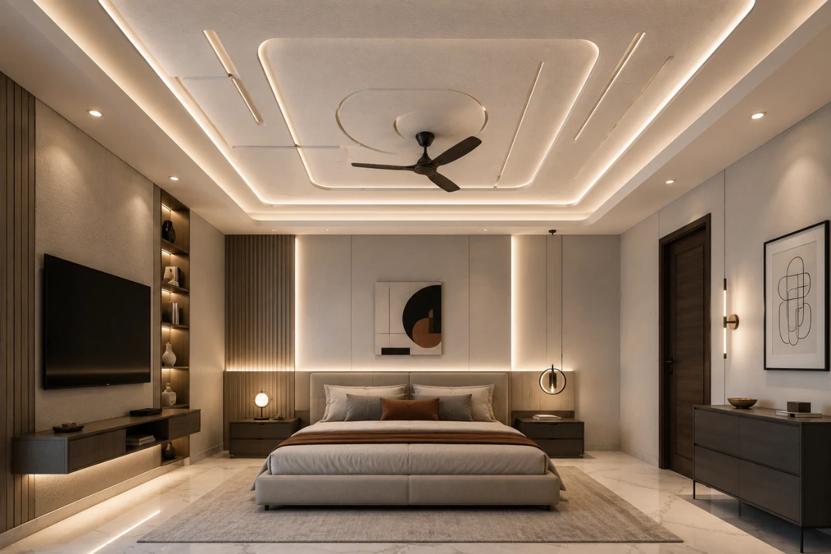 Designer bedroom Gypsum false ceiling design
