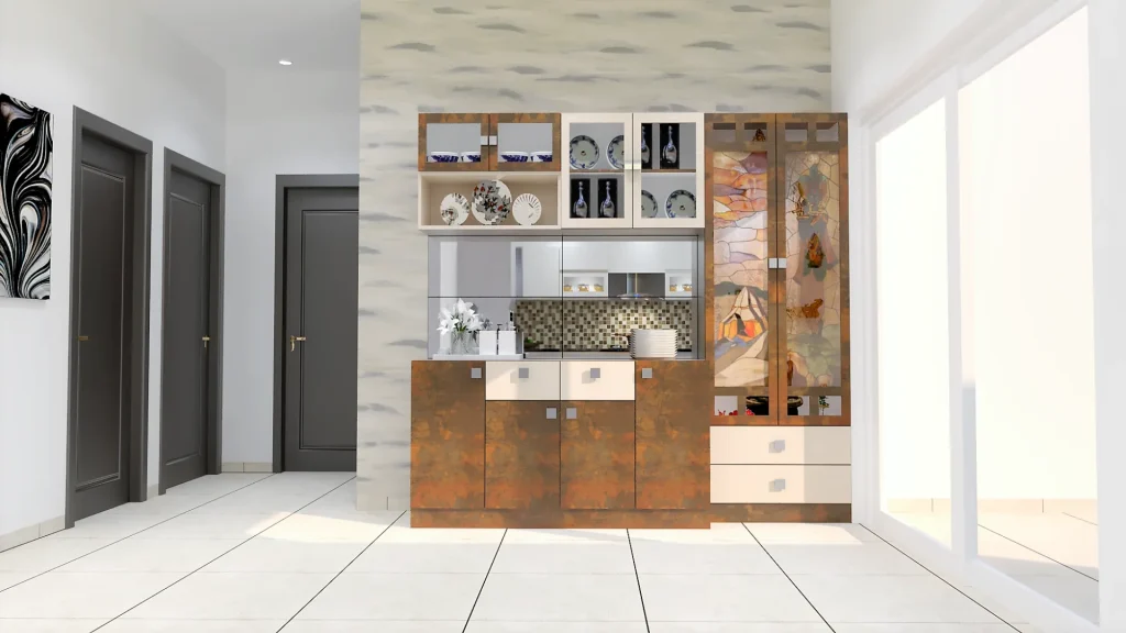 Luxury-crockery-unit-design-with-glass-and-metal-combination-1