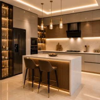 Luxury-modular-kitchen-designed-by-interior-designers-in-Mumbai-featuring-a-marble-island
