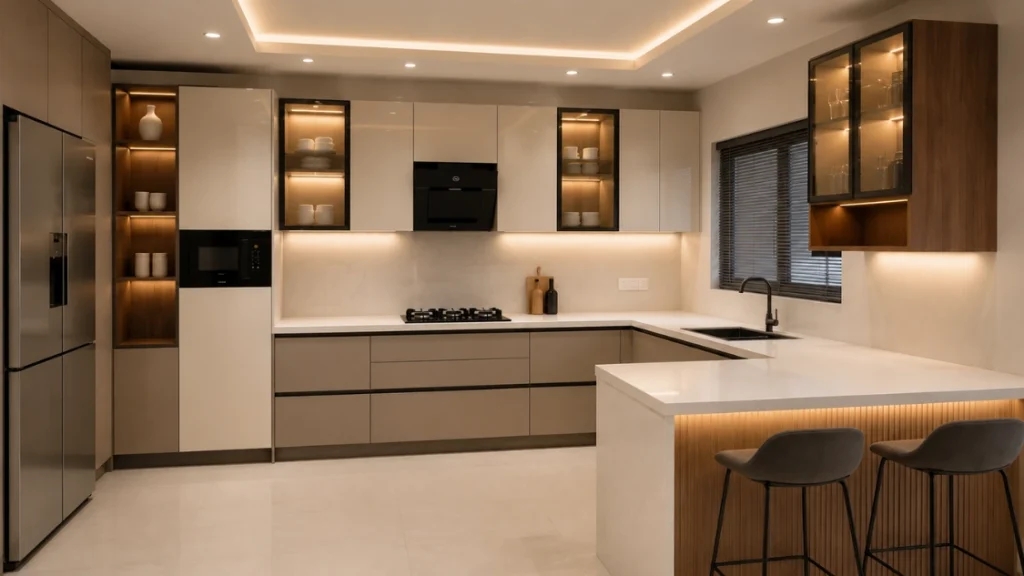 Modern-kitchen-interior-design-with-luxury-modular-cabinets-and-white-island