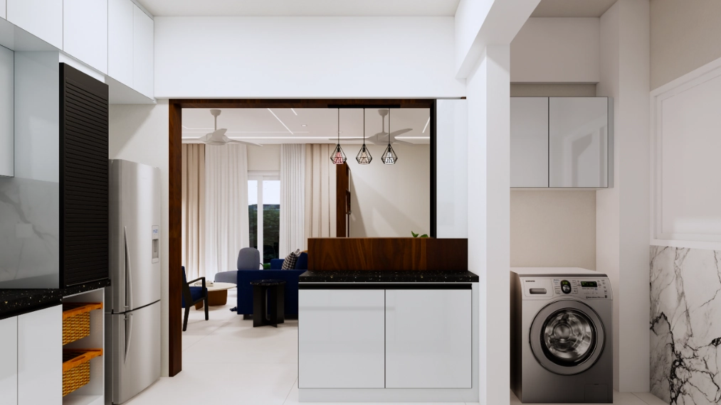 Modern-wooden-partition-design-with-counter-for-kitchen-and-living-room