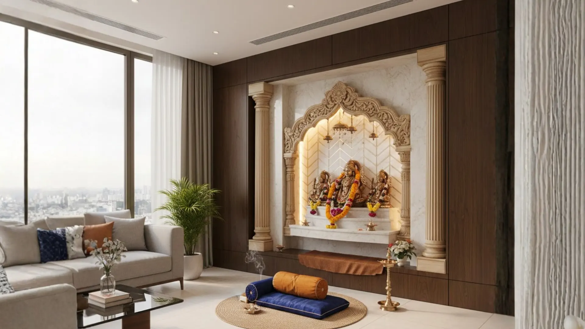 indian-style-pooja-room-design-Desk